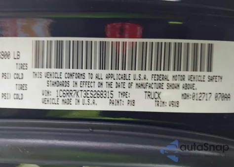2014 Ram 1500 Express z USA, uszkodzony, nr VIN 1C6RR7KT3ES268315